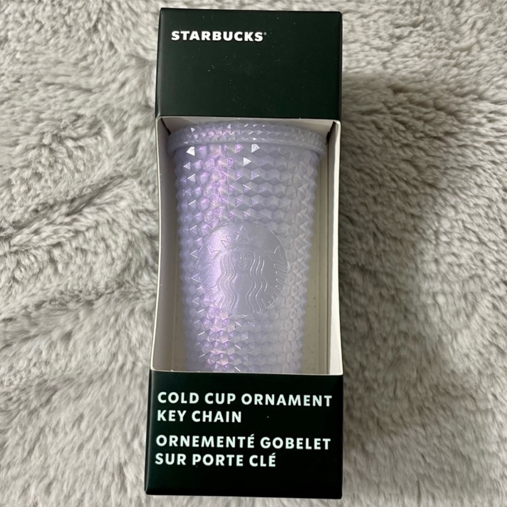 Starbucks Rare Icy White Studded Key Chain